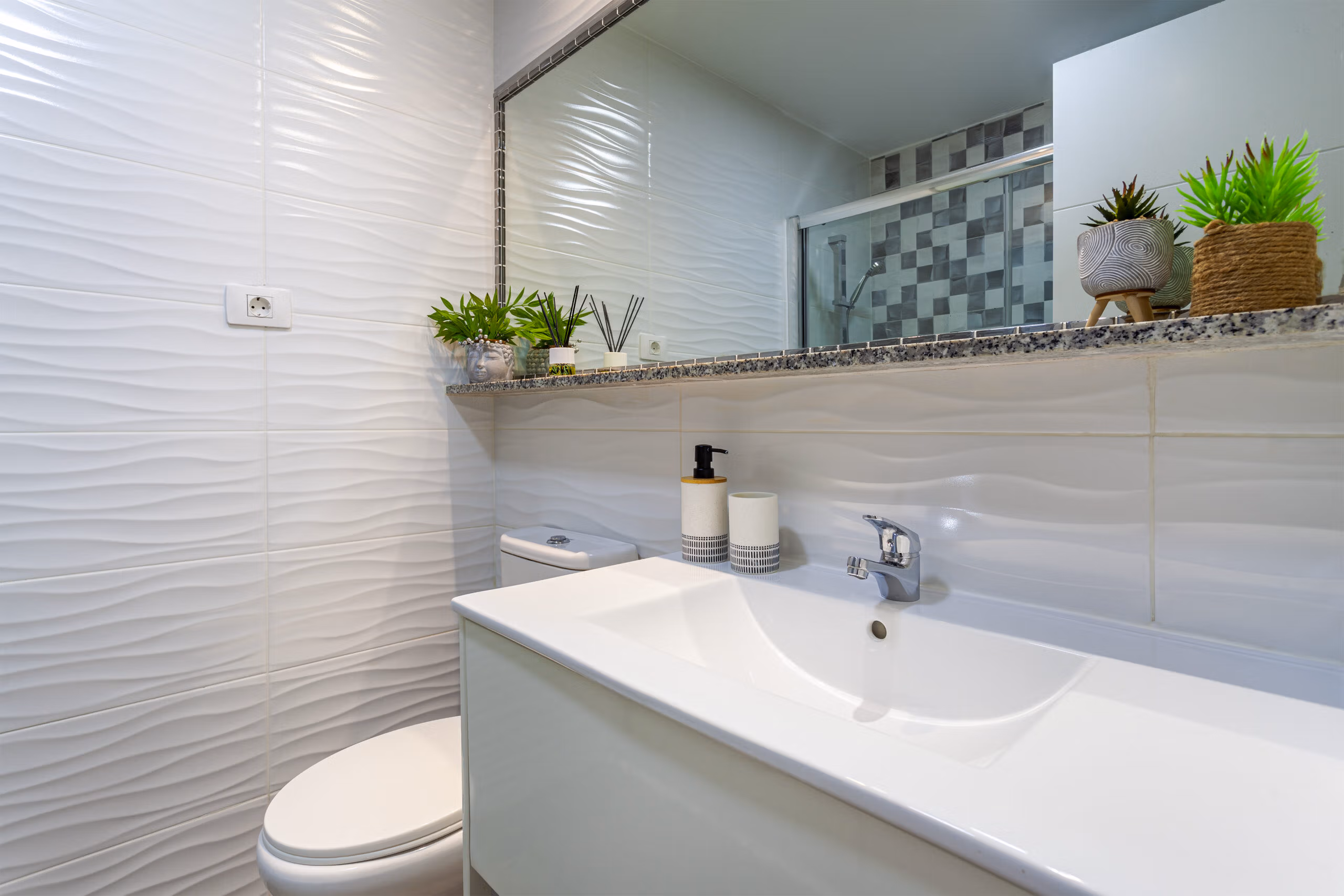 bathroom sink and mirror