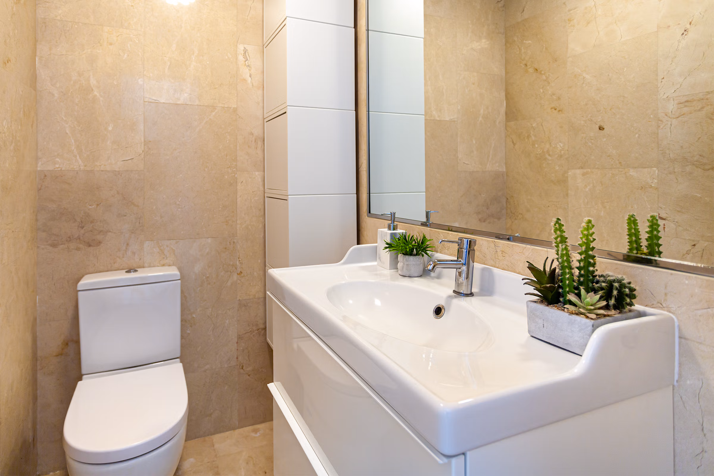 bathroom sink and mirror playa del cura willa duplex