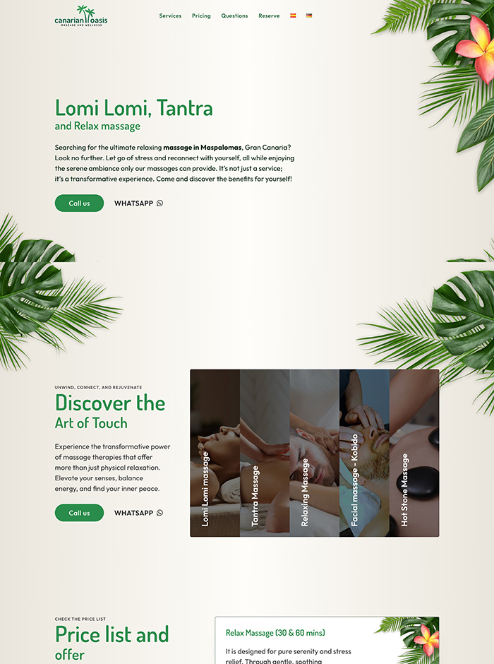 canarian oasis website screenshot