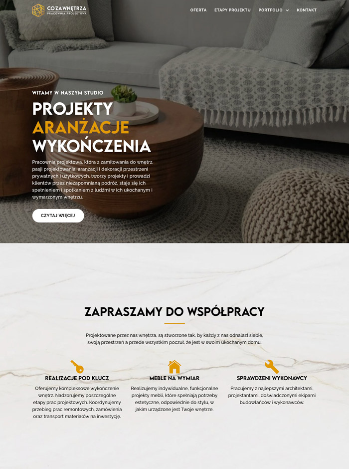co za wnetrza website screenshot