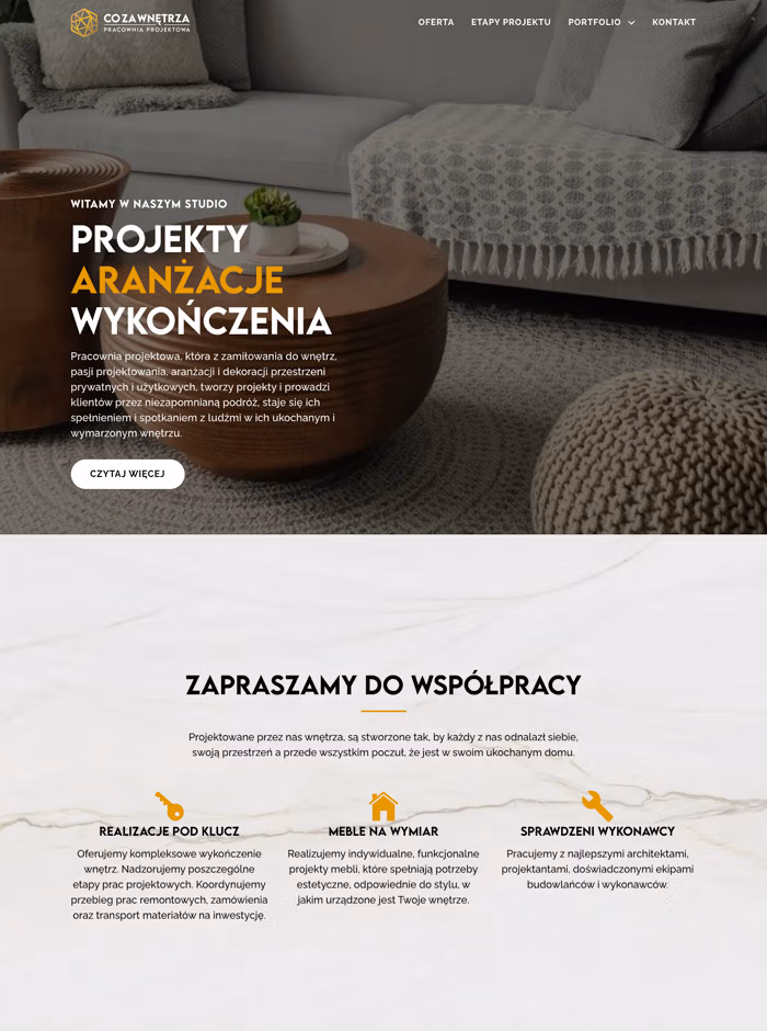 co za wnetrza website screenshot