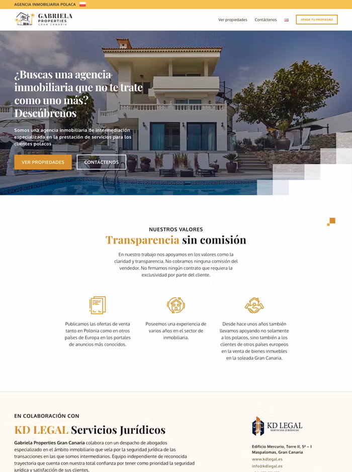 gabriela properties website screenshot