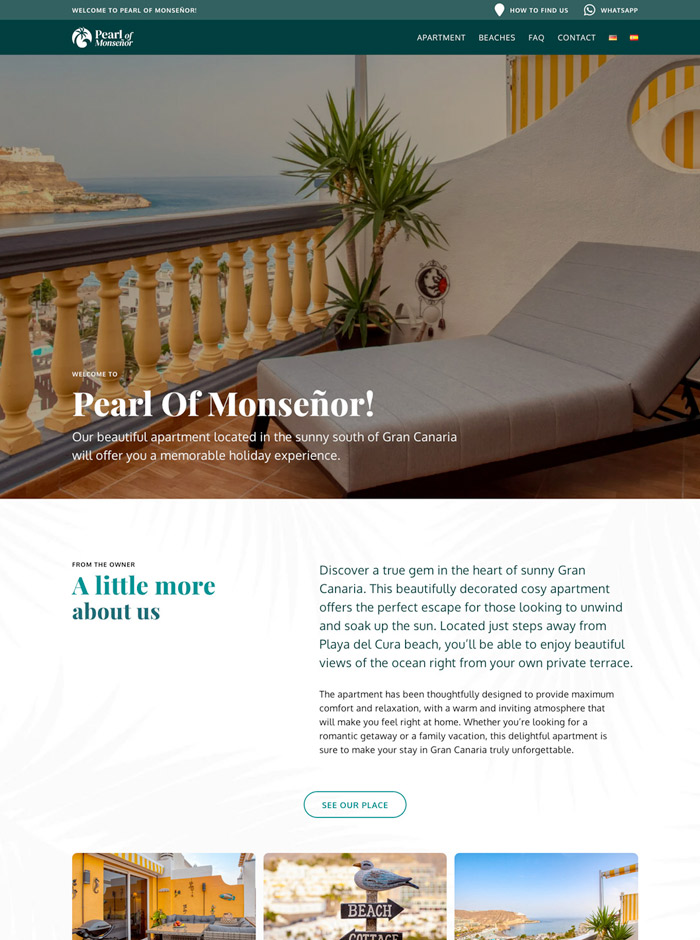 pearl of monsenor website screenshot