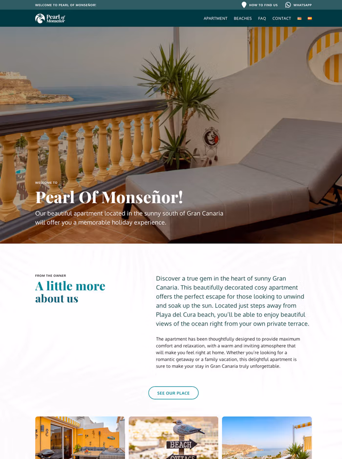 pearl of monsenor website screenshot